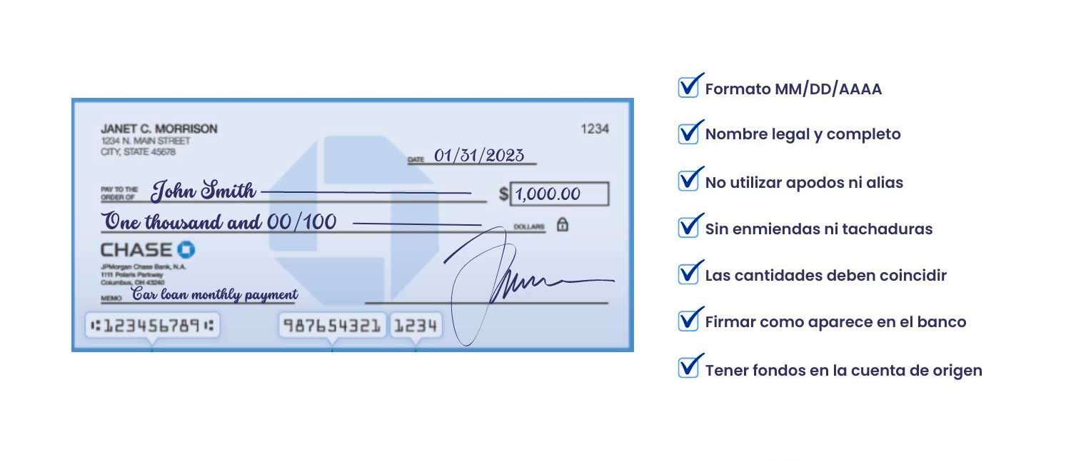 Cómo Llenar un Cheque de Chase